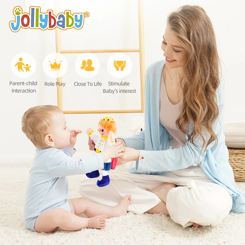 Jollybaby Newest Design Hand Puppet Plush Fairy Tale Doll Educational King  Queen Prince Princess Pretend Puppet Telling Story