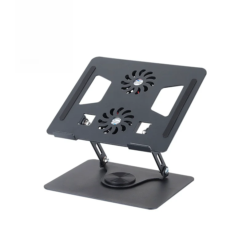 Aluminum 360 Degree Rotating Height Adjustable Laptop Stand Portable Laptop Riser Holder Laptop Cooling Stand with Double Fans