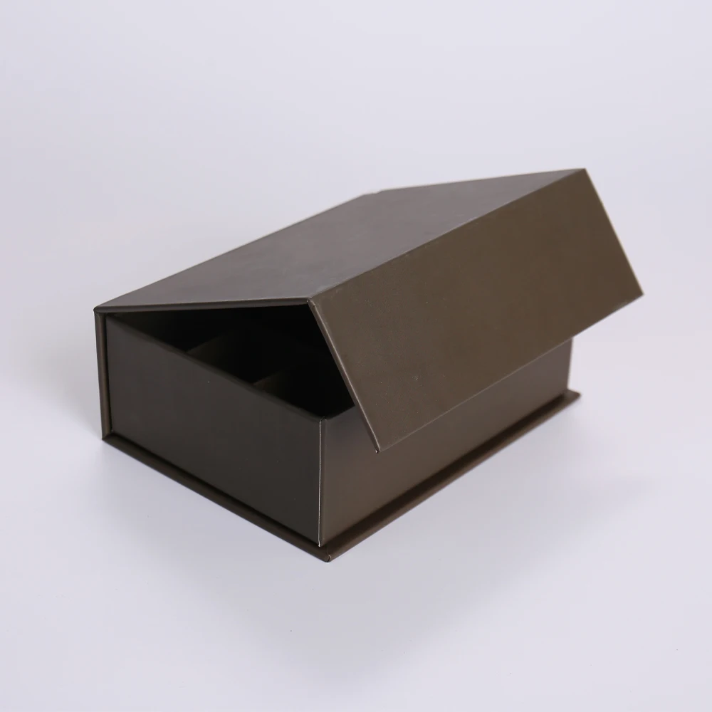 product custom chocolate packaging box with rigid magnetic flip cover paperboard material paper lining and logo printing for food use-3