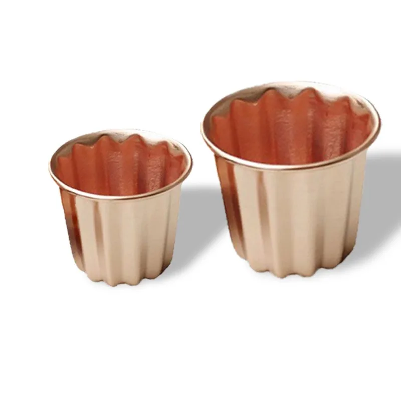 New Durable Copper Cake Mold Cannele Baking Tray  Metal Dishes Pans for Home Kitchen Oven Safe PP for Food Use