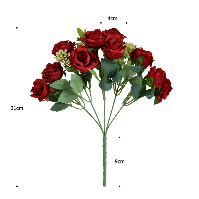 Factory Wholesale Price Artificial Rose Bouquet Silk Rose Wedding Decorative Bouquet Buy Cheap