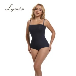 Elastic Tight Shapewear Nylon Briefs Adjustable Shoulder Straps Button Tummy Control Shaper Underwear Thong  Bodysuit
