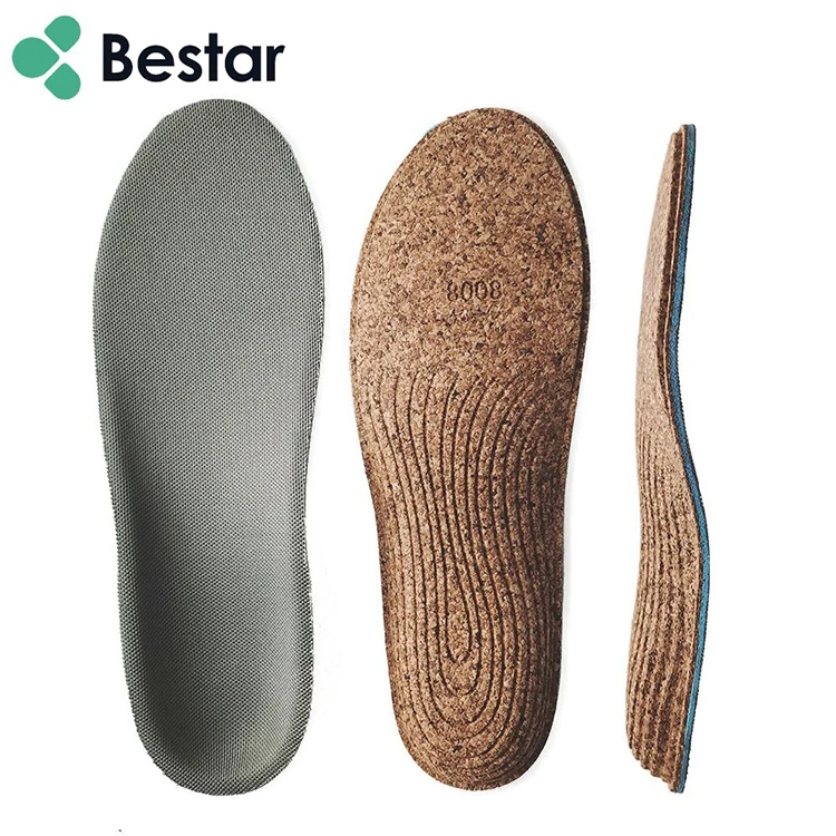 Chinese Factory Quality Waterproof and Comfortable Orthopedic Cork Rubber Insoles
