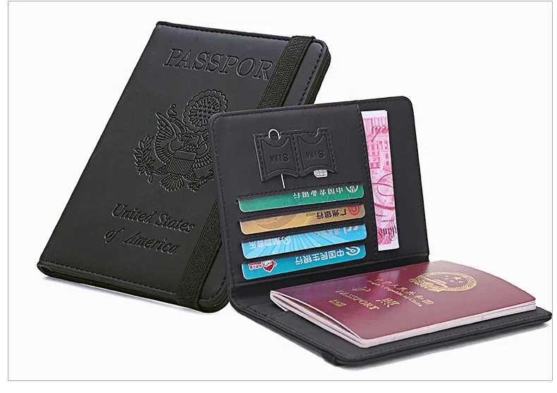 Essart Pu Leather Travel Wallet and Family Unisex Passport Holder Wallet  Organizer Case for Credit Debit Card Ticket Coins Money Cash Currency