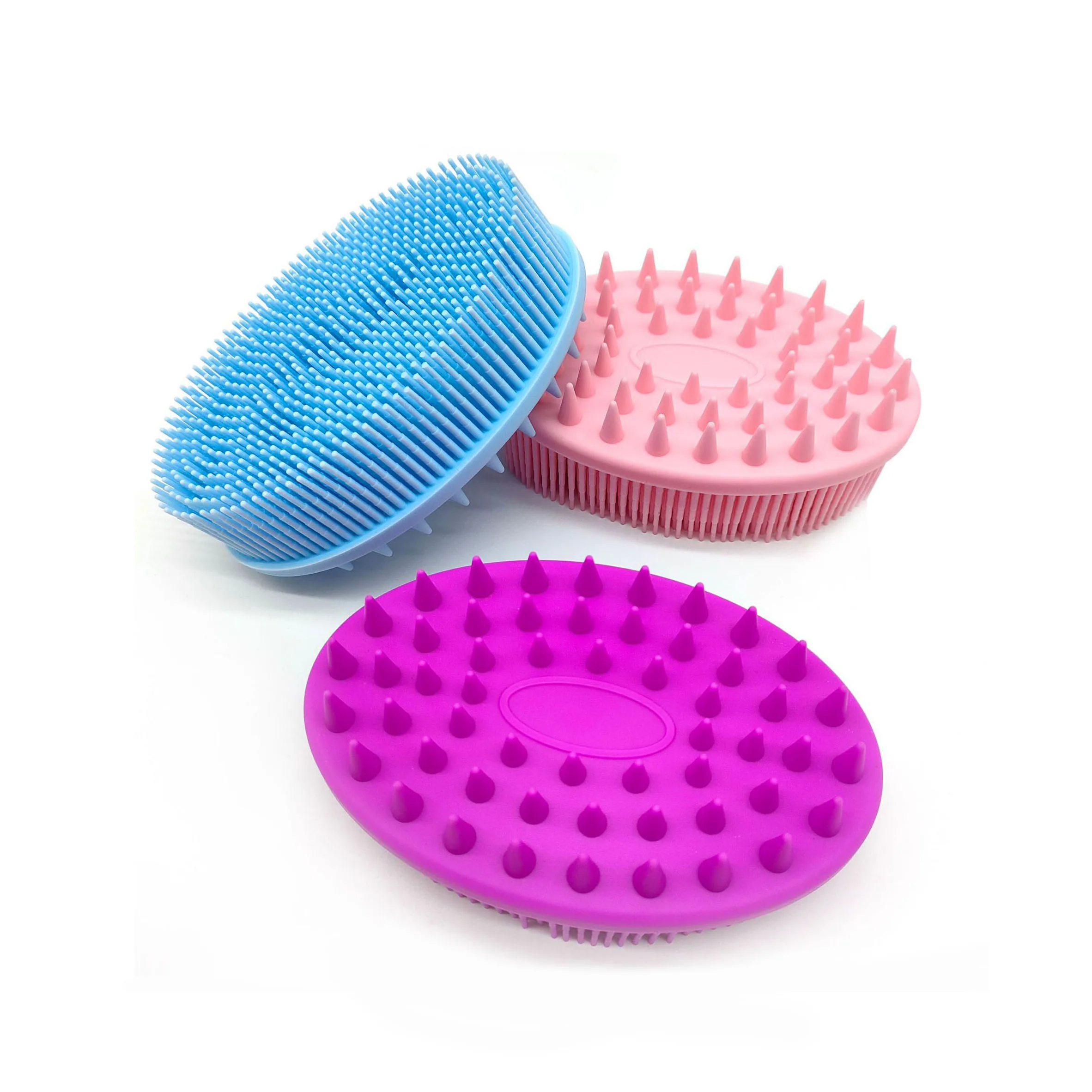 Мягкий силиконовый шампунь класса премиум, Массажная щетка для кожи головы, двусторонняя щетка для отшелушивания тела, силиконовый скребок для тела