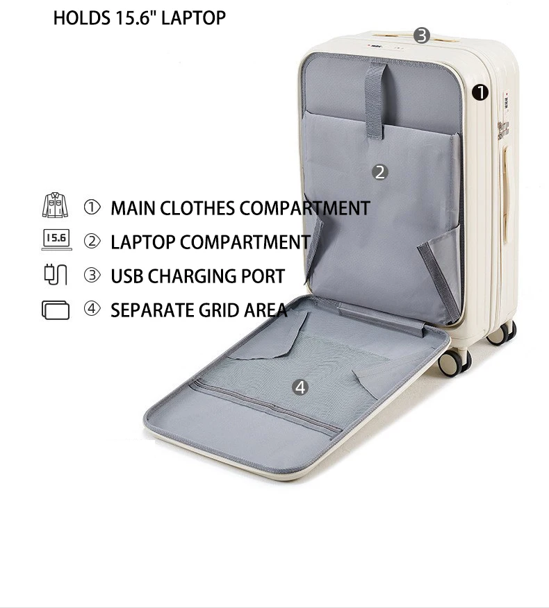 Carry On Luggage With Laptop Compartment,20 24 Inch Carry On Pp