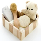 Promotional customized Sponge wooden bath sets spa shower gift set