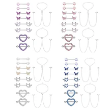 Sexy medical steel piercing stud set straight 14G stainless steel Nipple rings jewelry