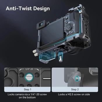 SmallRig A7C II Cage Kit for Sony Alpha 7C II / Alpha 7CR Built-in Quick Release Plate With Cable Clamp w Shoe Mount -4422 detail image
