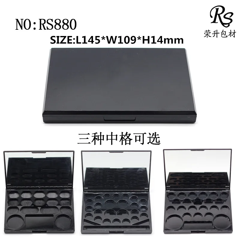 Hot Eyeshadow Palette with Mirror Plastic Cosmetic Packaging Case Refillable Makeup Palette for Eyeshadow Blush Highlighter