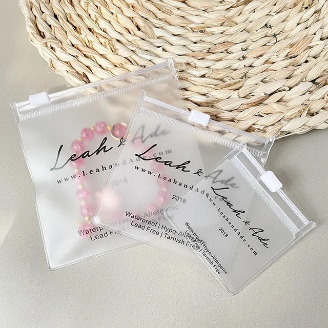 Custom Logo Earring Necklace PVC Packaging Bags Transparent Ziplock Bag Jewelry Pouch With Logo