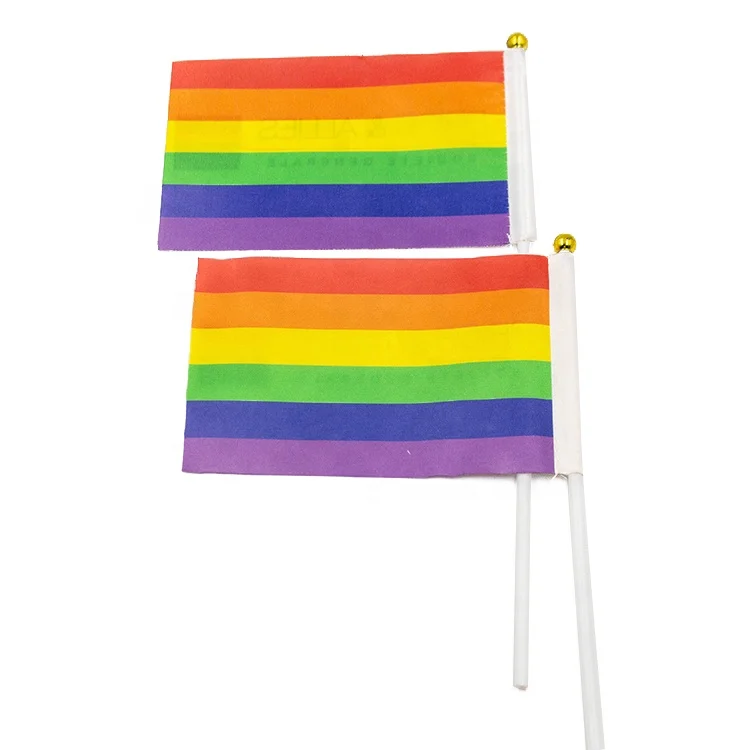 Cheap Polyester Car Flags Customized Print Waving Hand Flags Promotion Gay Pride Window Hand Held Flag for Car