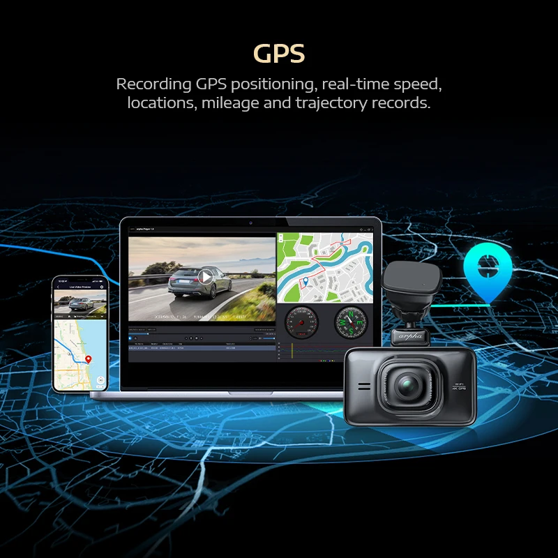 Arpha D22 3 Inch Touch Screen Car DVR Dual Lens HD 2K 1080P Dash Cam Video Recorder Camera New Car DVR Camera Dashcam