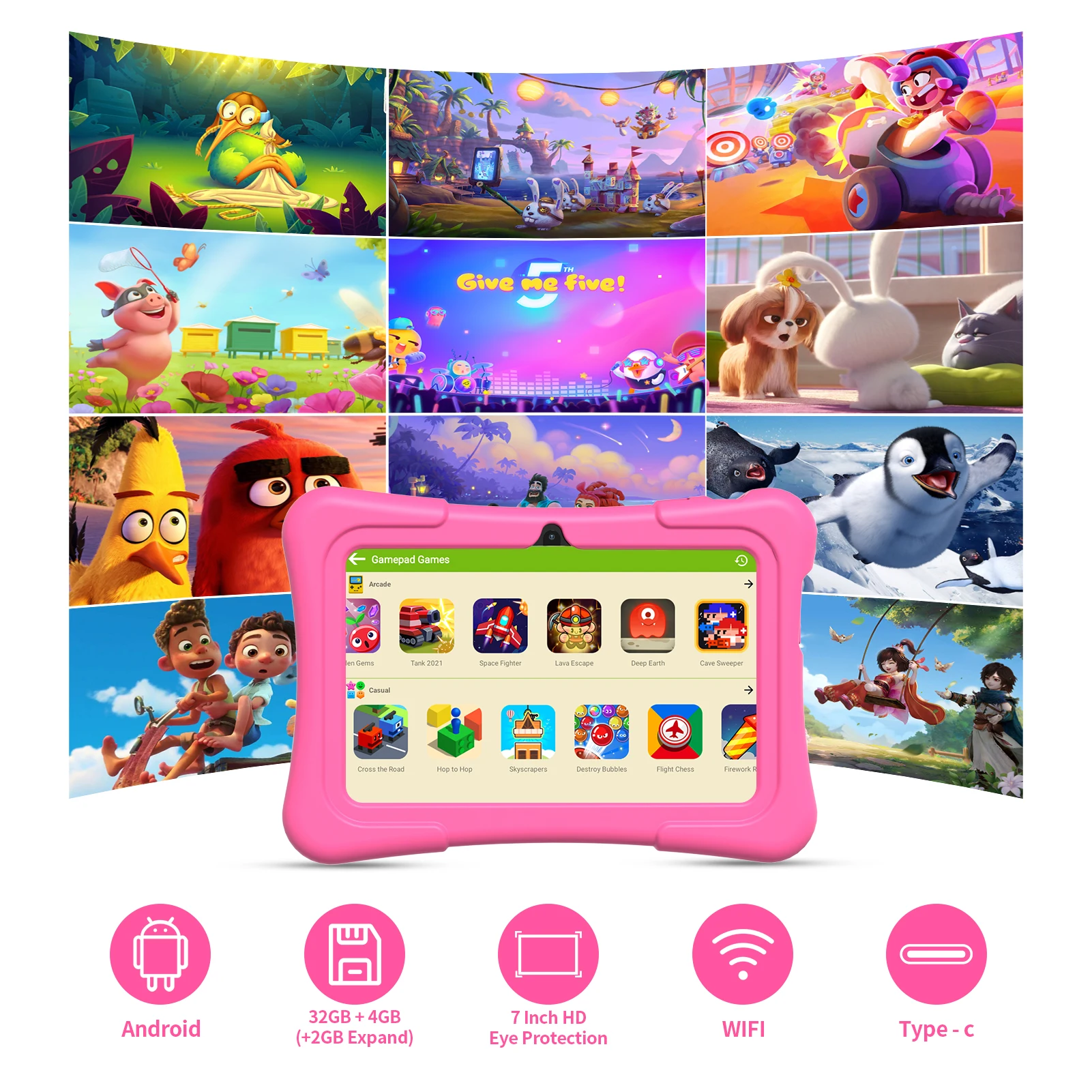 7" OEM Child Learning Tablets for Kids Children Tab Android Baby Tablet Pc Educational Wifi 7 Inch Kids Tablet