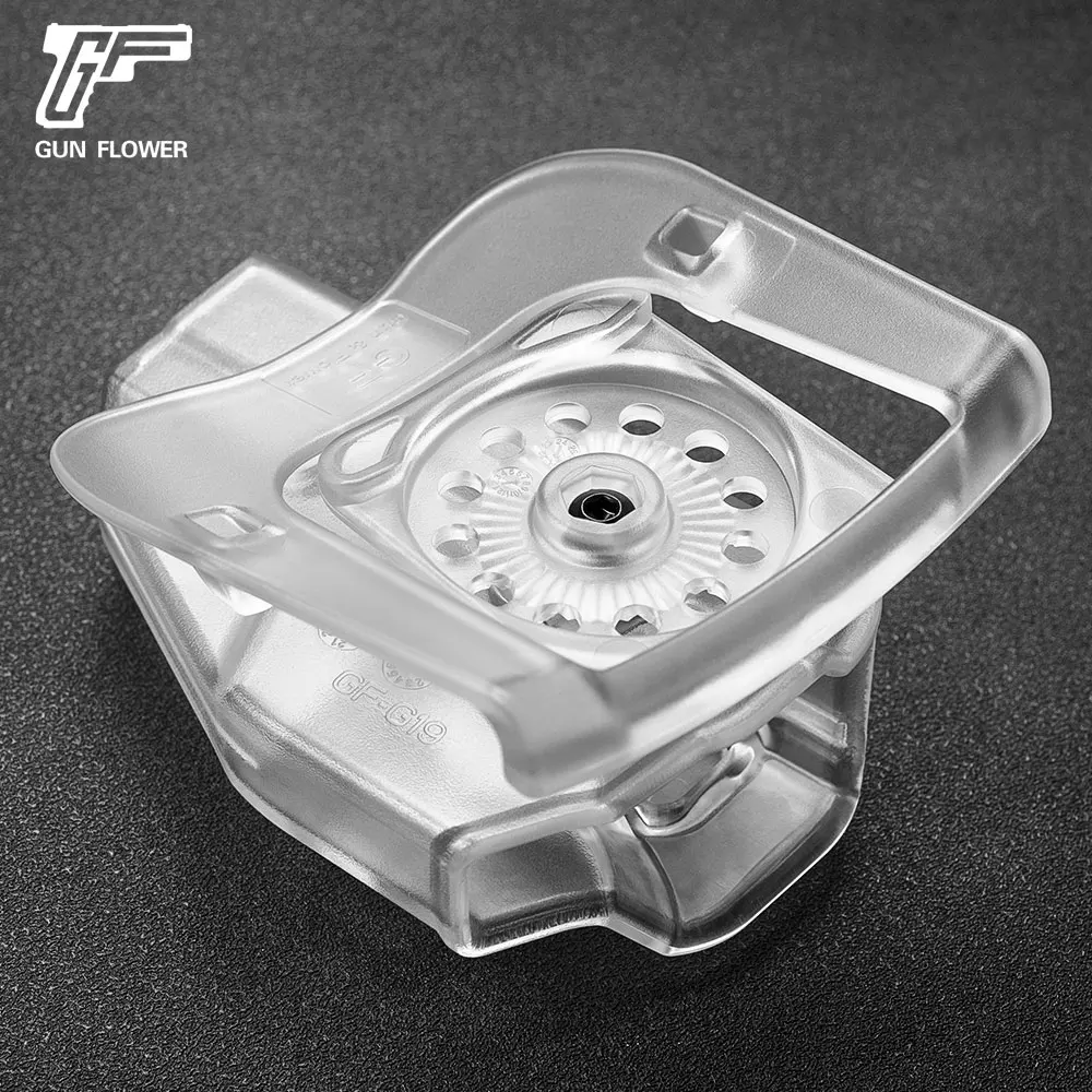Gun & Flower-funda táctica transparente OWB de polímero, funda de plástico, funda