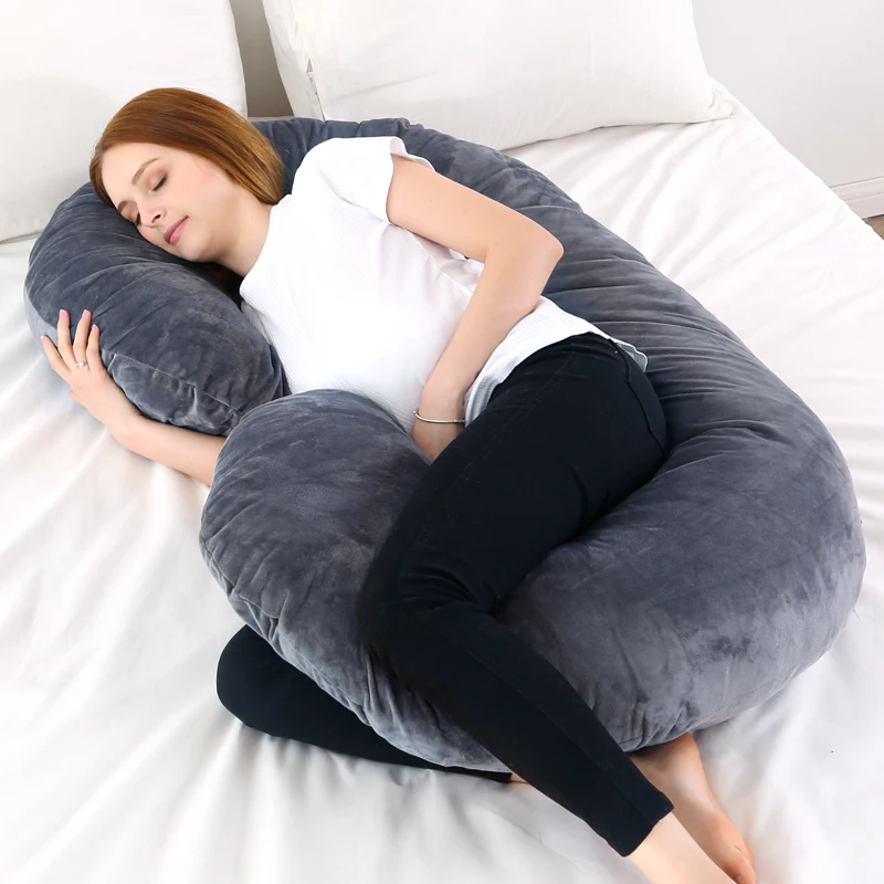 Pregnancy Pillows, U Shaped Full Body Pillow for Sleeping Support, 55 Inch  Mater