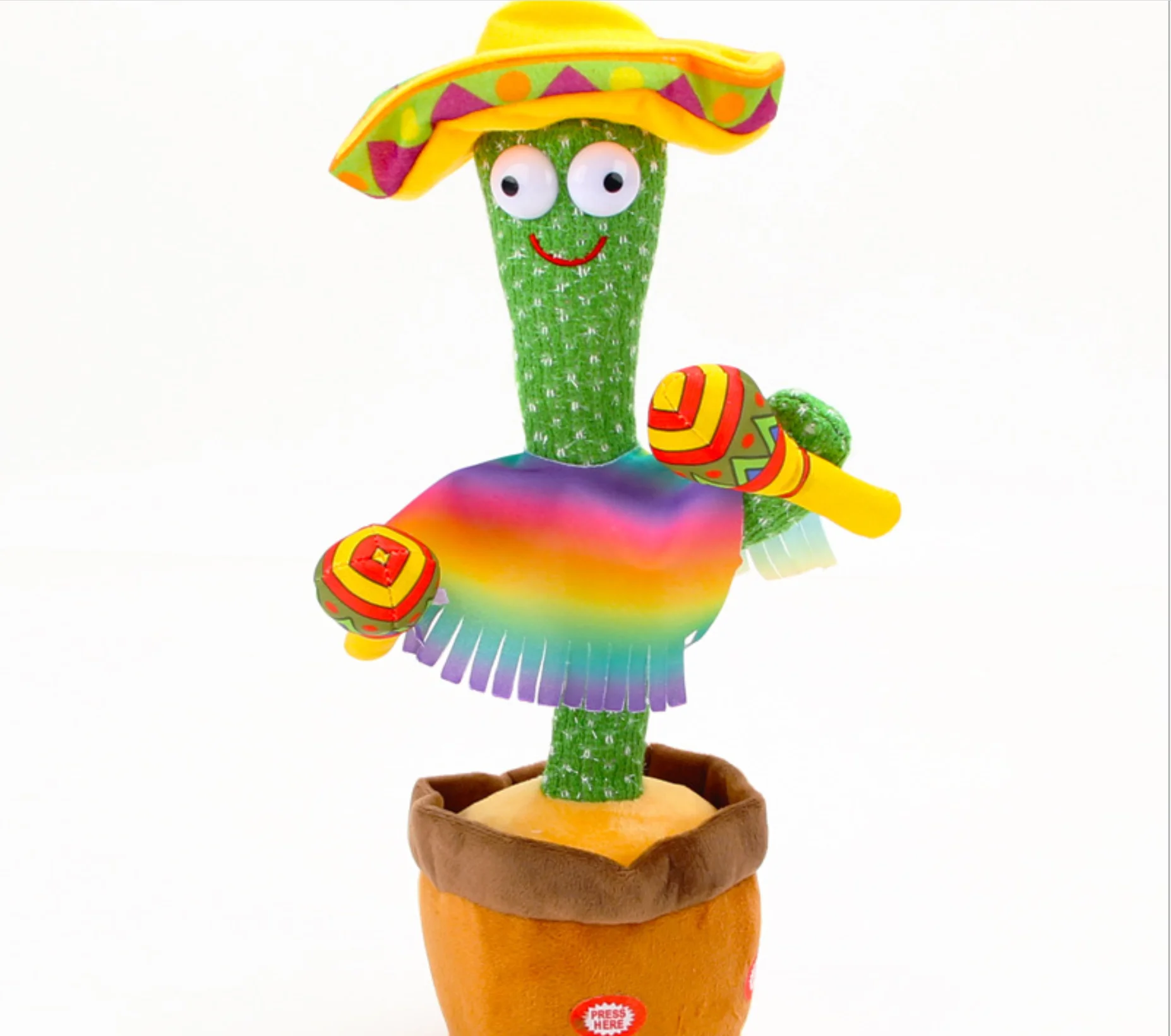 Рождественский танцующий кактус может говорить, петь и скручивать, очаровательные плюшевые игрушки