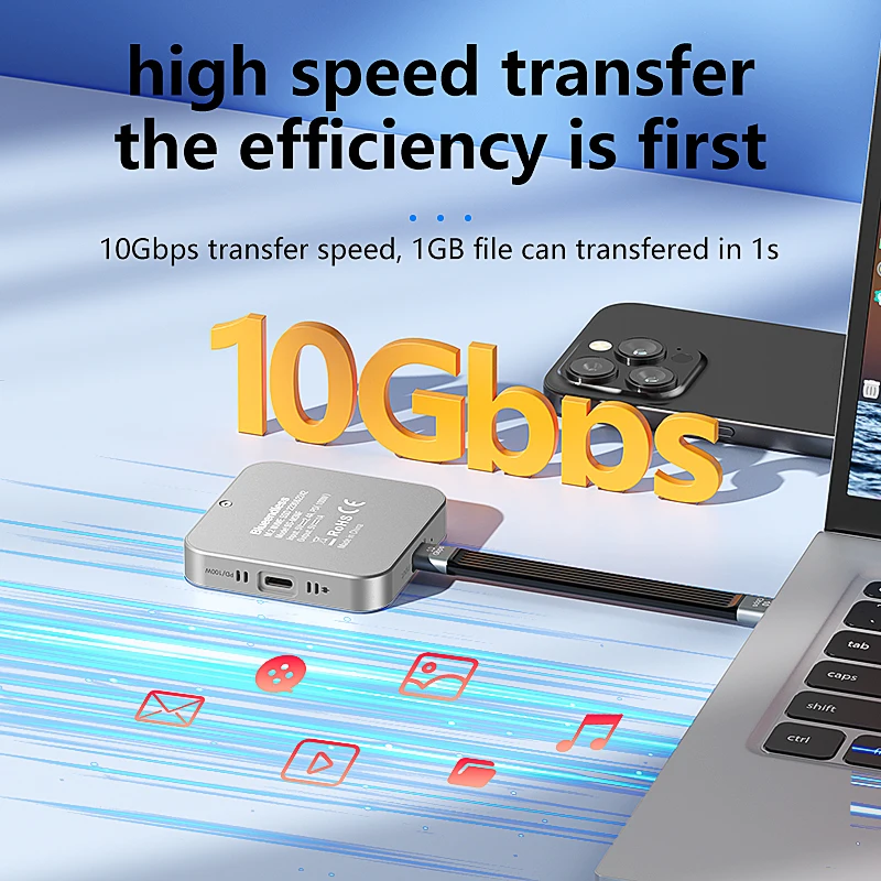 Magnetic 10Gbps USB 3.1 M.2 NVMe SSD Enclosure - Supports 2230