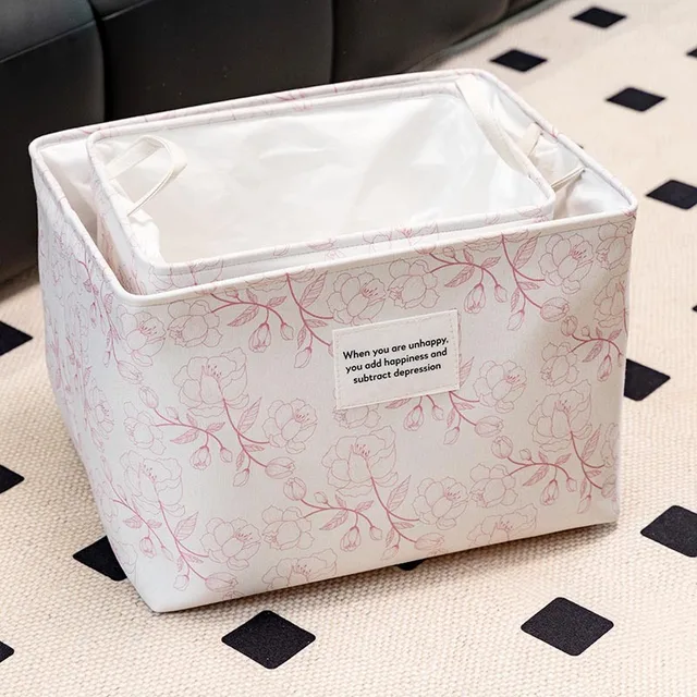 Large Capacity Cotton and Linen Storage Box and  Desktop Storage Basket for Clothes and Toys Drawable Dirty Clothes Basket