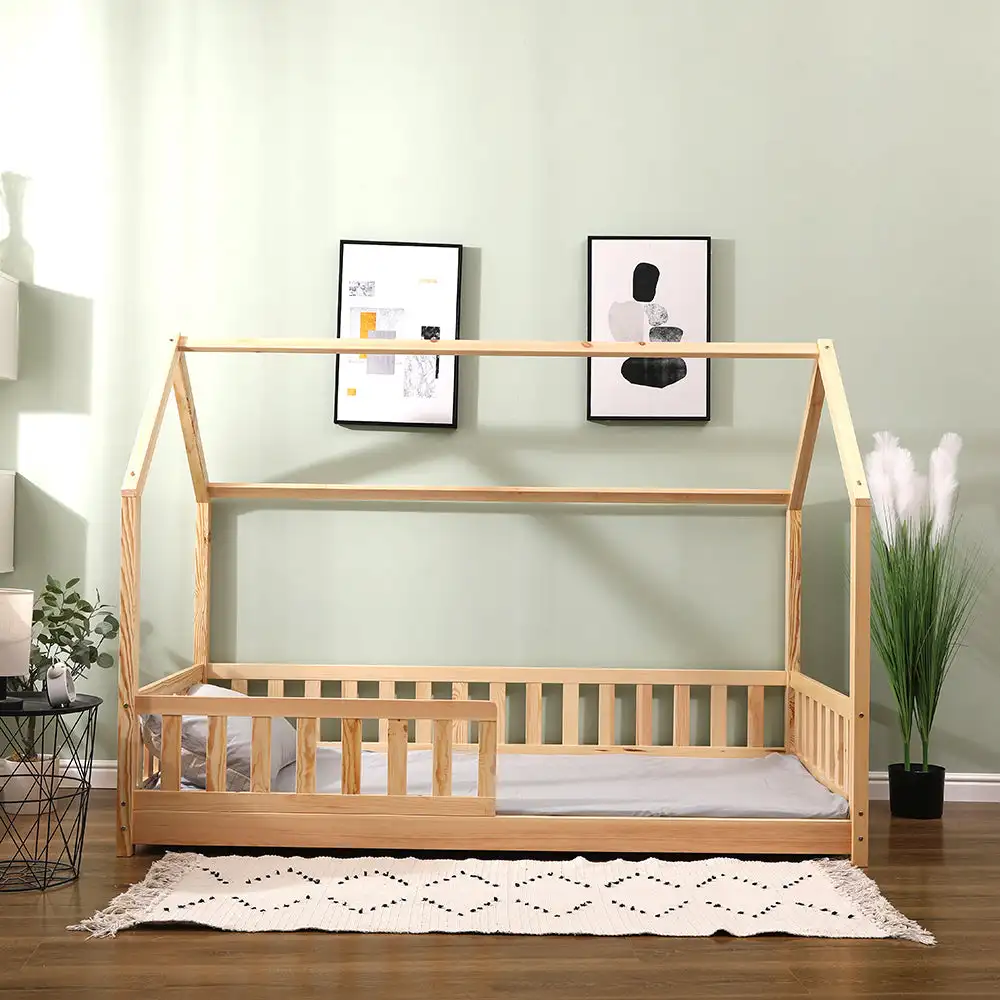 Modern Wooden Bed Children's Bed Small House Simple Solid Toddler 