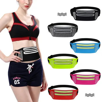 Athletic Ly-cra Material Double Zipper Sports Fitness Running Sweat-Proof Waist Bag For Women Men Ultra-Thin Mobile Phone Bag