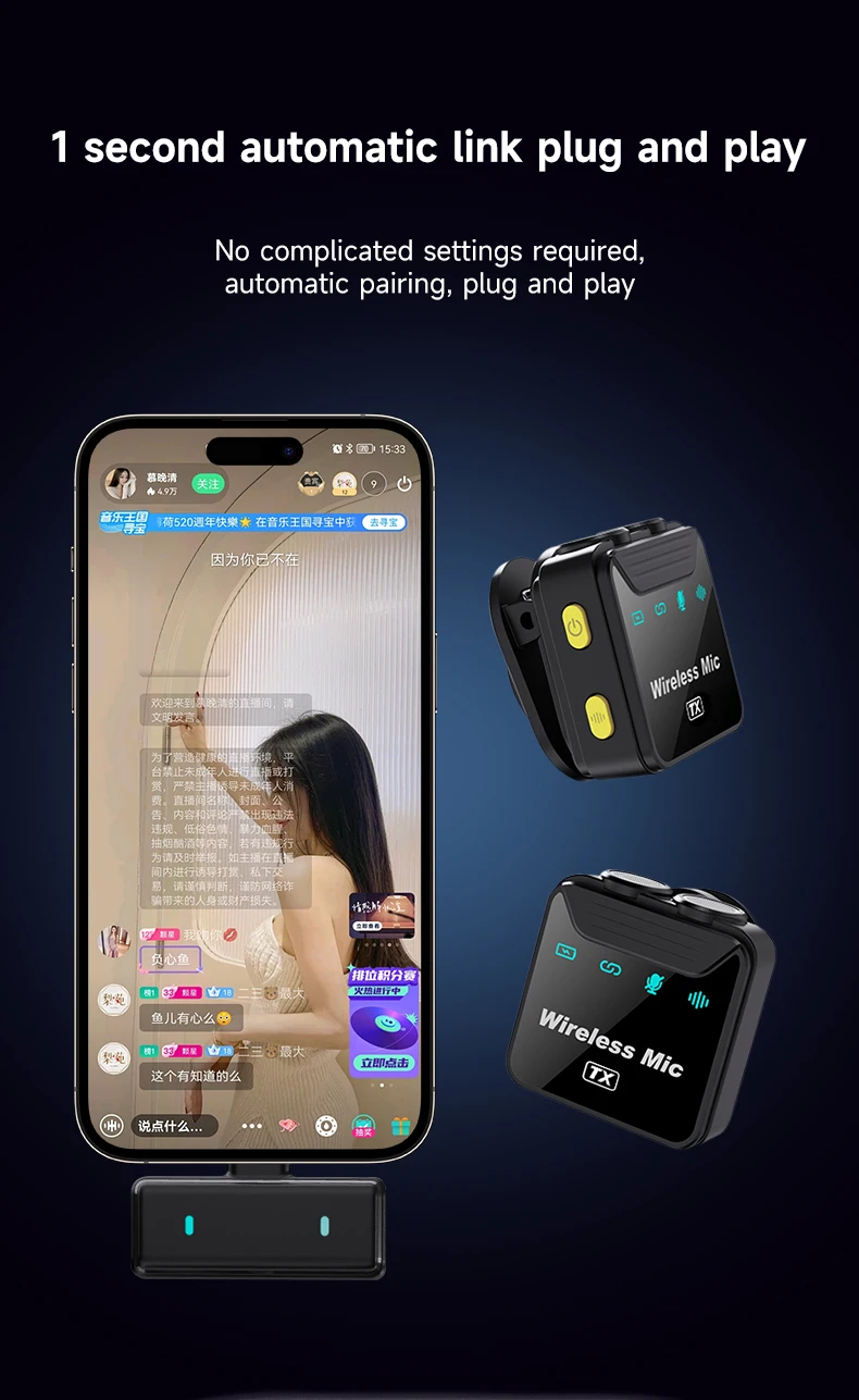 Original SX23 Lavalier Wireless Microphone Interview Collar Clip Dual Lapel Microphone Video Camera Live Streaming Microphone