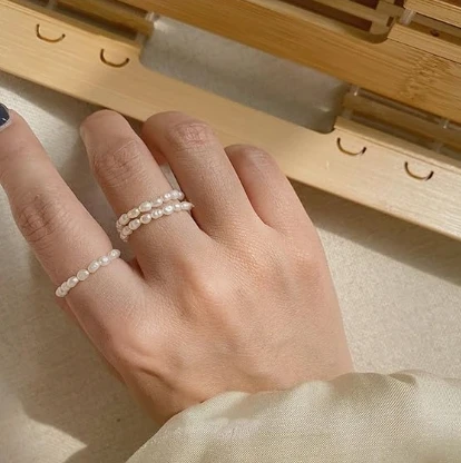 Stackable Stretch Pearl Ring Adjustable Stylish