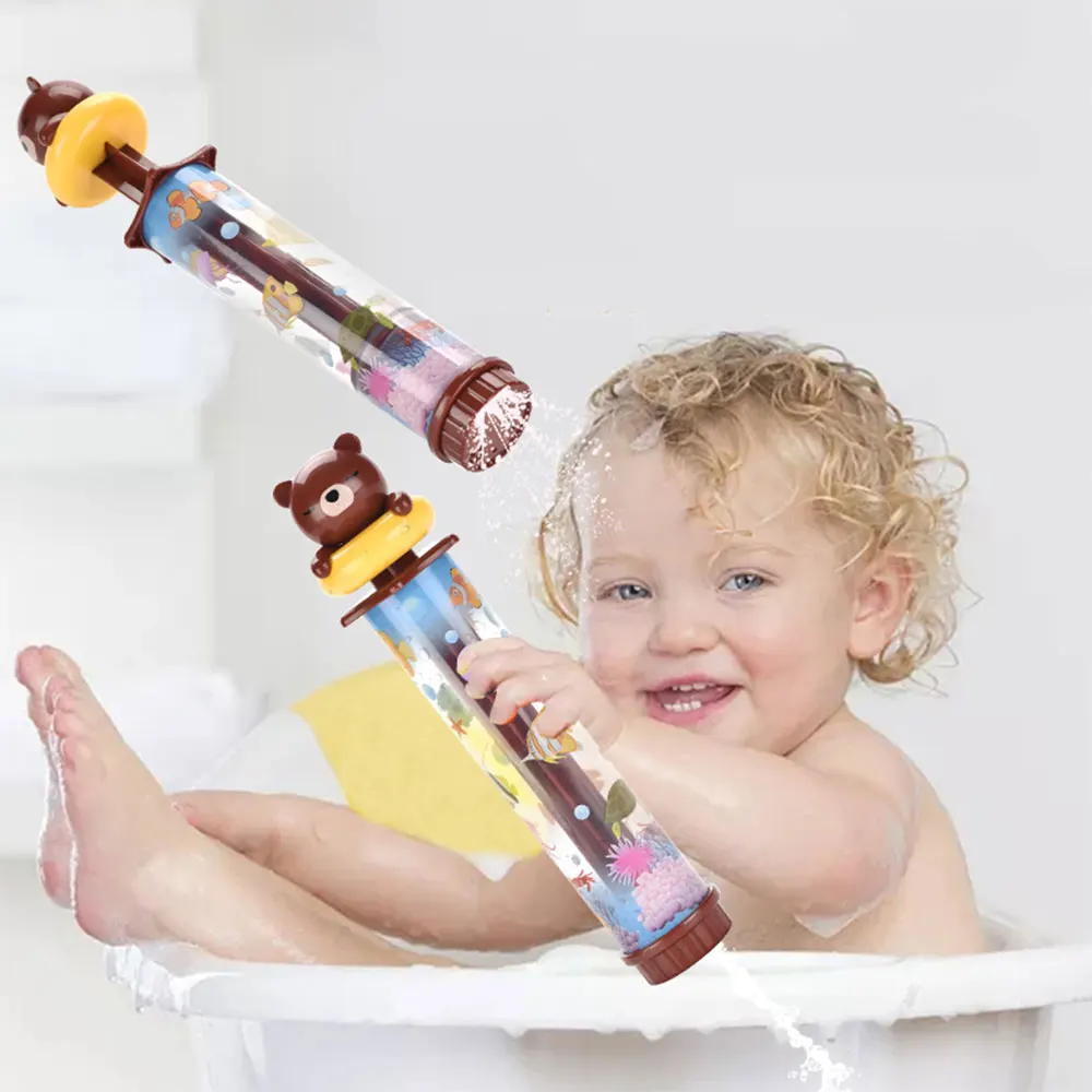 Детская игрушка для купания на открытом воздухе, мультяшный водяной пистолет для душа, детские игрушки для ванной, коричневый медведь, детские водные игрушки для детей