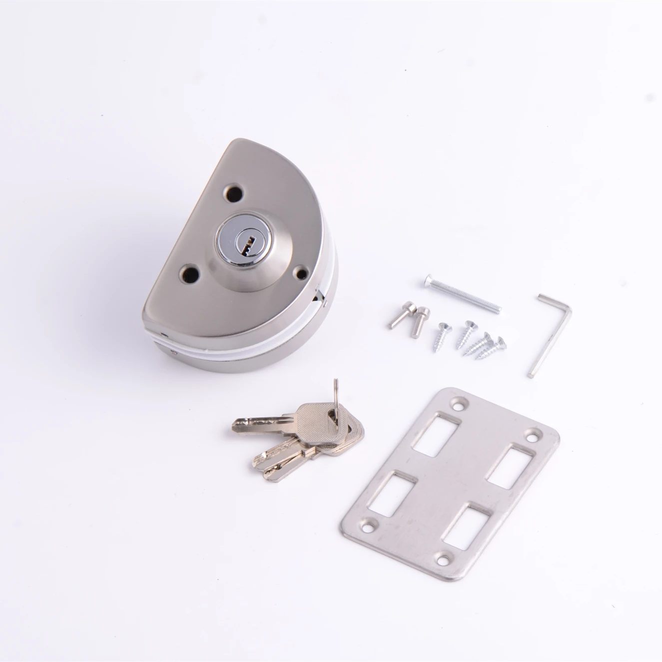 Frameless Stainless Steel Center Door Locks Swing Sliding Glass Door