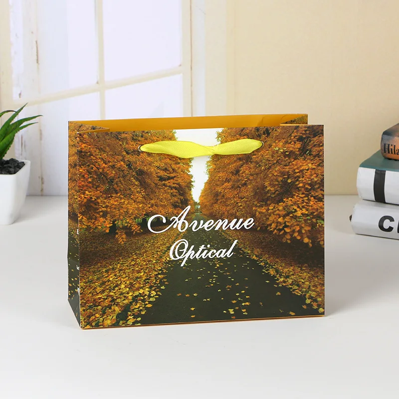 Jinayon Sacos de Papel com Impressão Personalizada, Sacolas Fashion com Alça de Fita