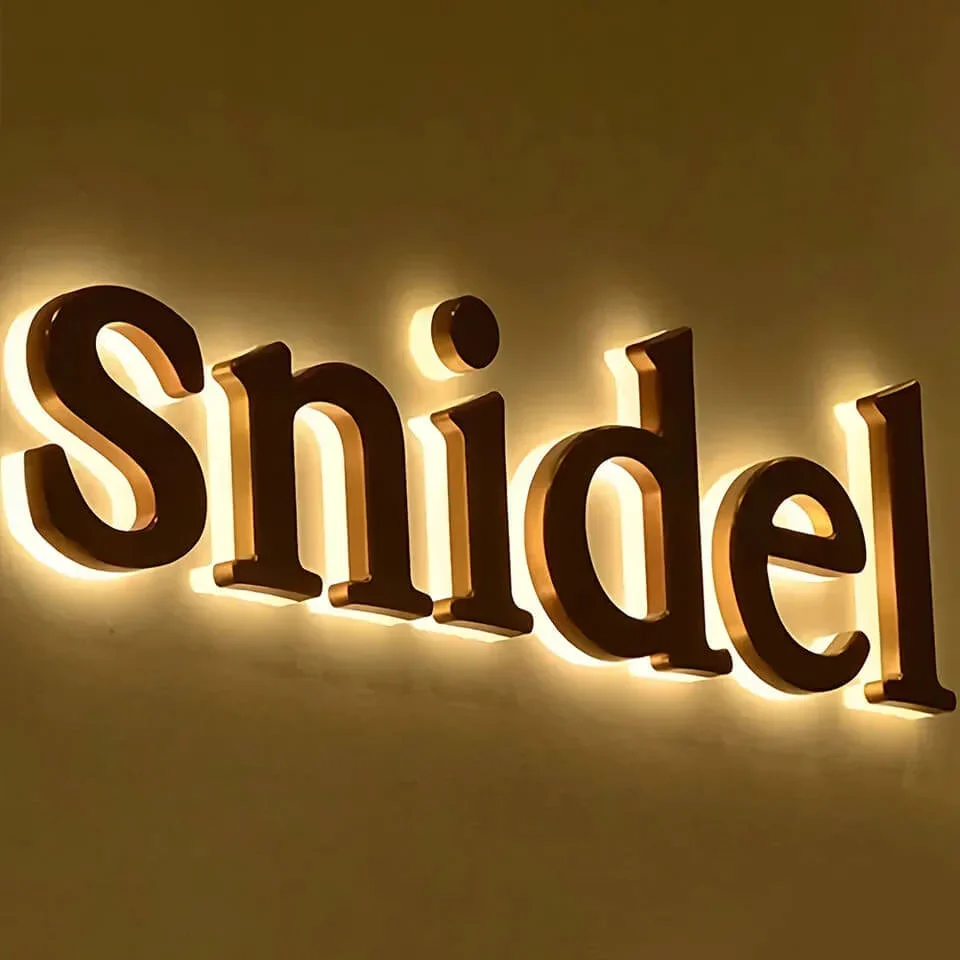 Custom Outdoor Advertising LED Acrylic Back Lit Letters Sign House Number Solar, Durable for Shop and Cafe