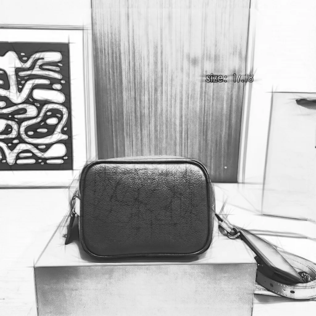 High-end Genuine Leather 18CM Wax Hand-stitched Zipper Closure All-steel Hardware Single Strap Women’s Shoulder Crossbody