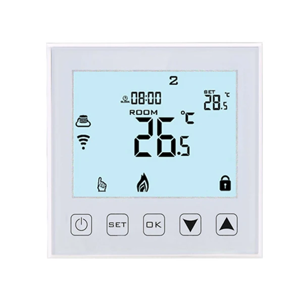 AC230V 16A touch screen electrical heating wifi thermostat with white  backlight