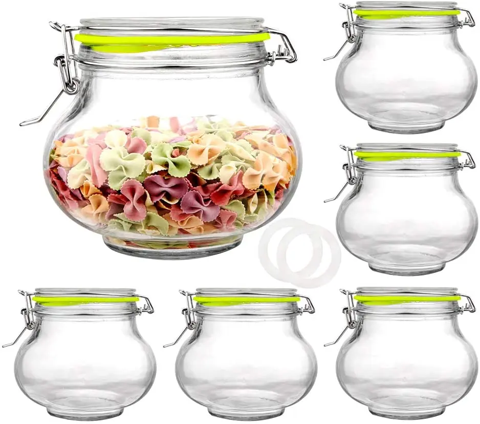 36 oz glass jars with clamp