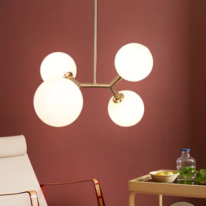 Fancy Round Glass Pendant Light Creative Hanging Indoor Drop Lighting