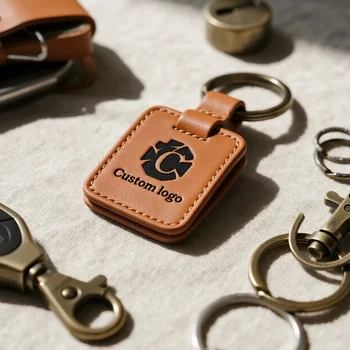 Durable Luxury Genuine Leather Car Keychain for Men Stylish Hook Metal Key Chains