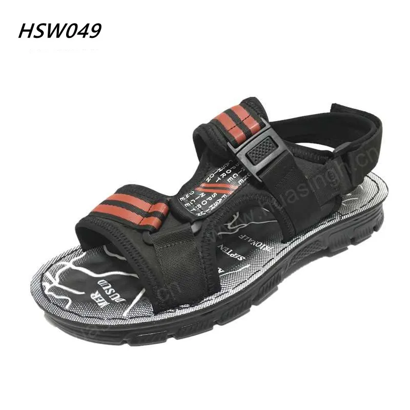 LXG,newest Deign Printing Fancy Lightweight Vacation Male slippers Open Toe Oversize Fashion Beach Shoes with Button HSW049