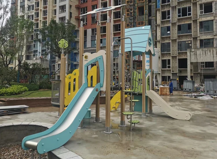 2025 New Large Outdoor Children's Playground Equipment with Safe Sturdy Steel Slide Climbing PE Plate for Garden Shopping Mall