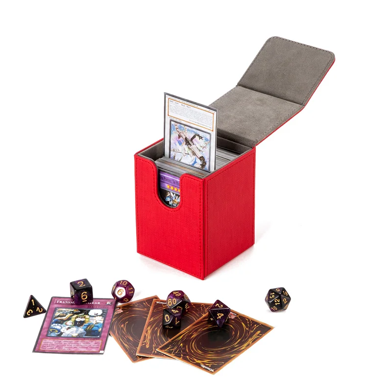 Премиум искусственная кожа карточная коробка для карточек с магнитом для TCG YG0 ПВХ Бесплатный держатель для карточек органайзер для торговых карт