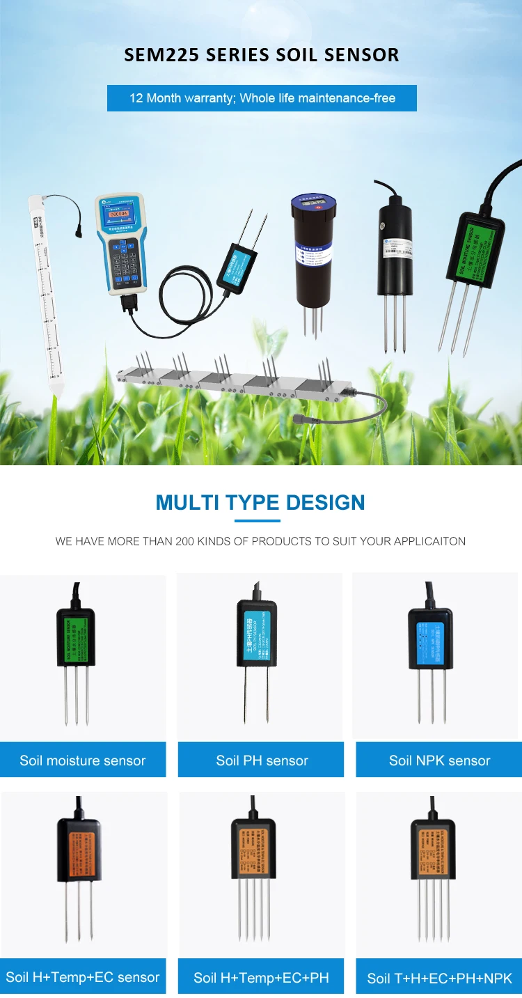 Sem225 4-20ma Ph Soil Rs485 Npk Soil Moisture Temperature Npk Ec ...