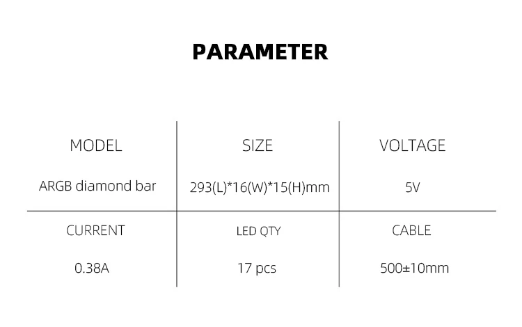 COOLMOON Diamond Ray 280mm Addressable 5V ARGB led strip Motherboard SYNC color Magnetic LED light bar for computer case