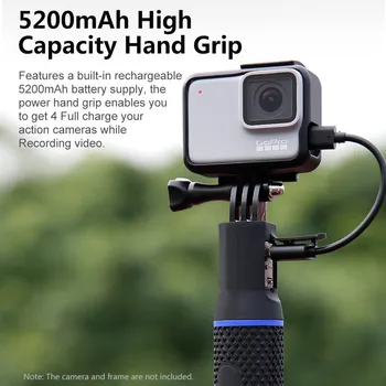 KingMa Go Pro Camera Accessories 5200mAh Power Bank Selfie Stick Hand Grip Monopod for GoPro Hero 5 6 7 8 Action Camera Portable detail image