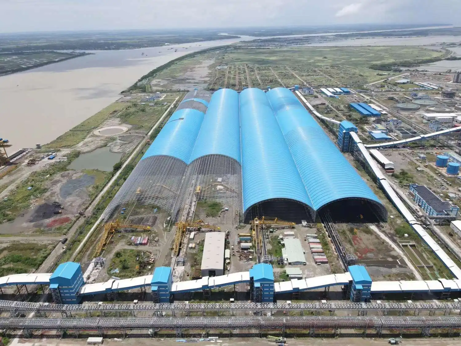 Steel Space Frame Grid Structure Coal Yard Bunker Shed Dome Industrial Storage House