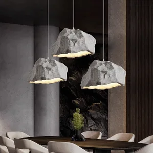 JACKSUN Nordic Rock Micro Cement Japanese Style Chandelier Original Bar Table Lamp for Restaurant Hanging Installation