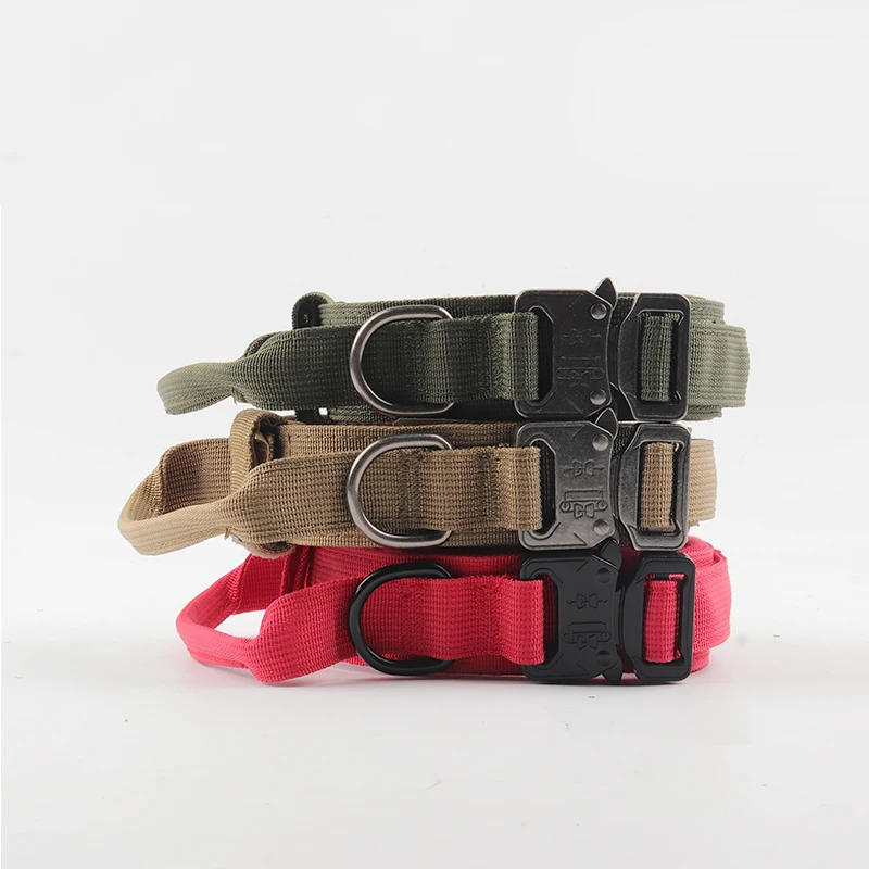 Outdoor With Handle Tactical Heavy Duty Nylon Adjustable Pet Collars