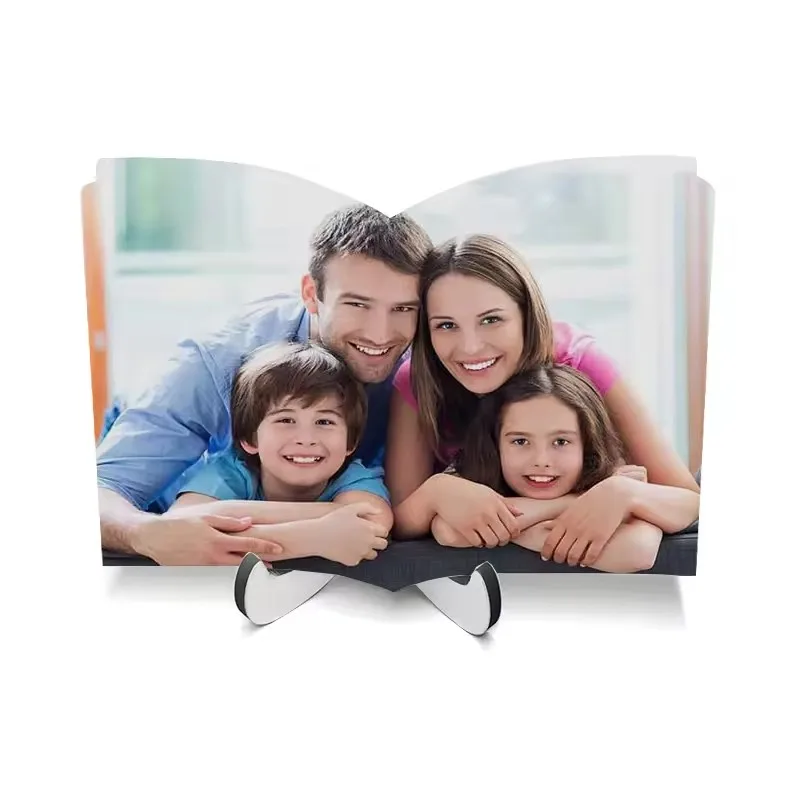 Customizable Sublimation Wooden Book Shape Photo Frame