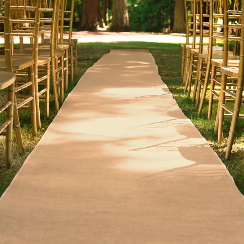 Natural Burlap Wedding Aisle Runner Jute Burlap Aisle Runner for Wedding Ceremony