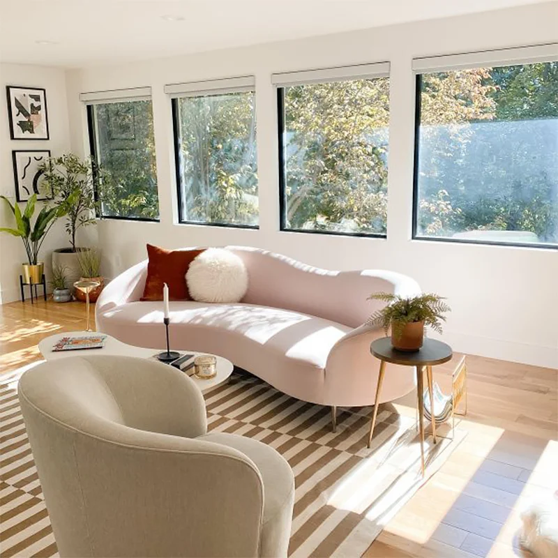 Italian Modern Luxury Curved Fabric Sofa Good Price Living Room Curved