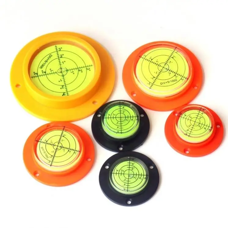 TEBAK Circular Mini Spirit Bullseye Bubble Level Spirit Level Round Circular Level Bubble 50-100mm with Mounting Holes