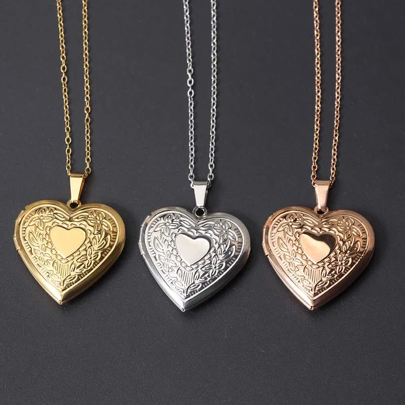 Photo Heart Locket Necklace
